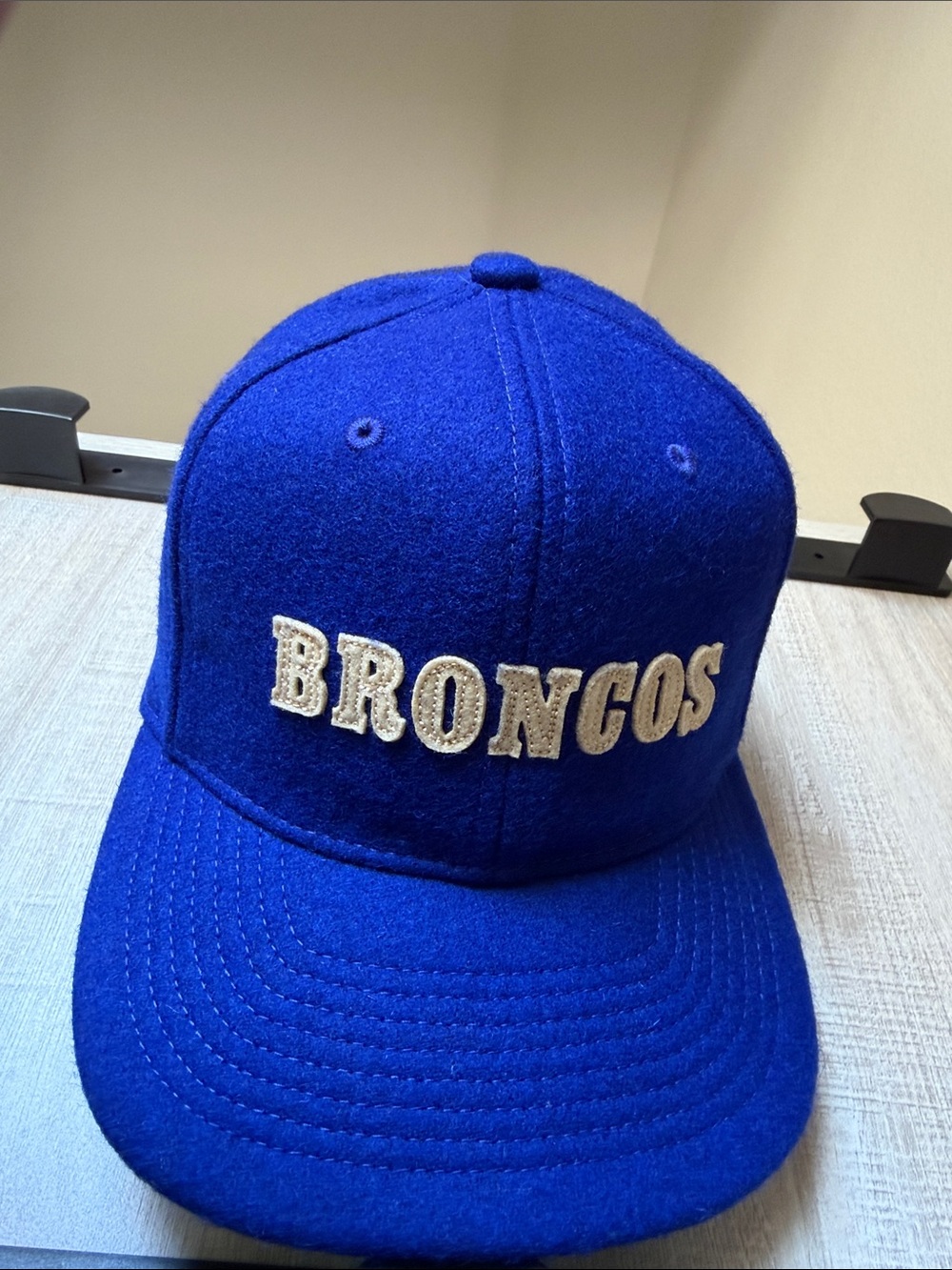 Mitchell & Ness Royal Blue Broncos Wool Snapback Hat